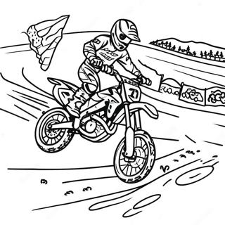 Page A Colorier De Scene De Course De Moto Tout Terrain Supercross 13417-11136