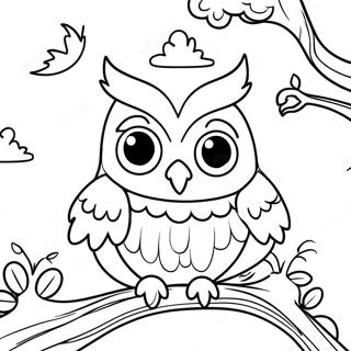 Page A Colorier Maison De Hibou Magique 1342-1073