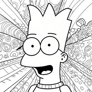 Bart Simpson Psychédélique Pages À Colorier