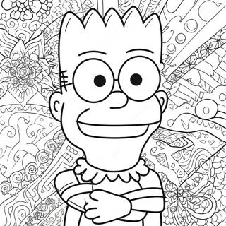 Page A Colorier De Bart Simpson Psychedelique Avec Des Motifs Groovy 13438-11153