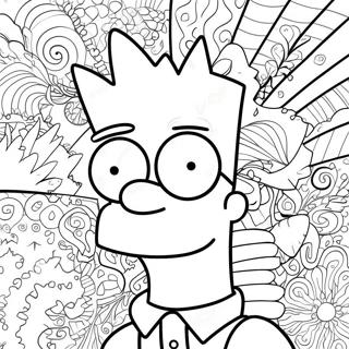 Page A Colorier De Bart Simpson Psychedelique Avec Des Motifs Groovy 13438-11154