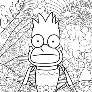 Page A Colorier De Bart Simpson Psychedelique Avec Des Motifs Groovy 13438-11155