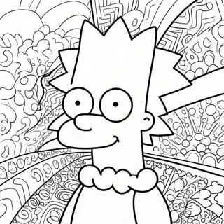 Page A Colorier De Bart Simpson Psychedelique Avec Des Motifs Groovy 13438-11156