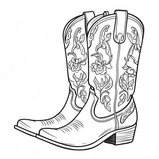 Page A Colorier Bottes De Cowboy Elegantes 13488-11193