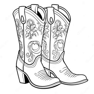 Page A Colorier Bottes De Cowboy Elegantes 13488-11195