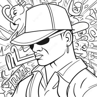 Page A Colorier De Mur De Graffiti Colore De Gangster 1352-1082