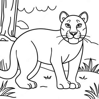 Page A Colorier Un Majestueux Cougar Dans La Nature 13629-11297