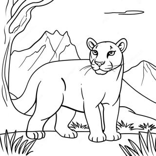 Page A Colorier Un Majestueux Cougar Dans La Nature 13629-11298