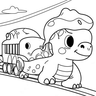 Page A Colorier Laventure Coloree Du Train Des Dinosaures 13639-11305