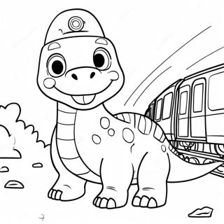 Page A Colorier Laventure Coloree Du Train Des Dinosaures 13639-11307