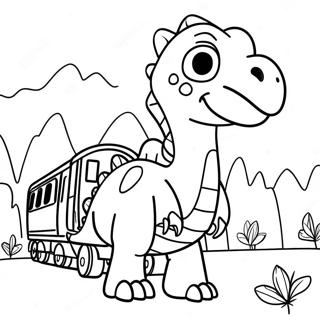 Page A Colorier Laventure Coloree Du Train Des Dinosaures 13639-11308