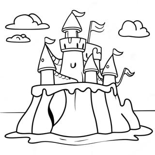 Page A Colorier De Beau Chateau De Sable Au Bord De Locean 13719-11371