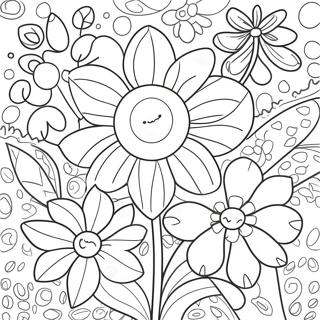 Page A Colorier Fleurs Joyeuses En Fleur 13799-11433