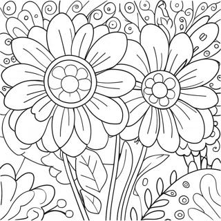 Page A Colorier Fleurs Joyeuses En Fleur 13799-11436