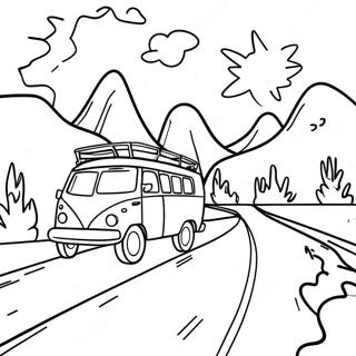 Page A Colorier Scene De Road Trip Coloree 13869-11492