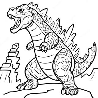 Page A Colorier Godzilla Rugissant Furieusement 13959-11564