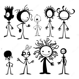 Pages A Colorier Silhouettes De Personnages De Tim Burton 13989-11593