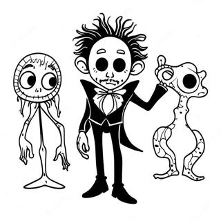 Pages A Colorier Silhouettes De Personnages De Tim Burton 13989-11594