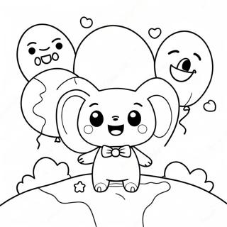 Pages A Colorier Cute Boxy Boo Avec Des Ballons 14009-11610