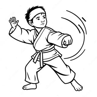 Page A Colorier Karate Kid En Action 14069-11659