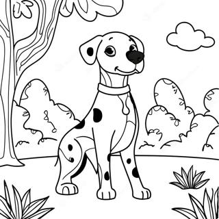 Page A Colorier Dalmatien Tachete Dans Un Parc 14089-11673