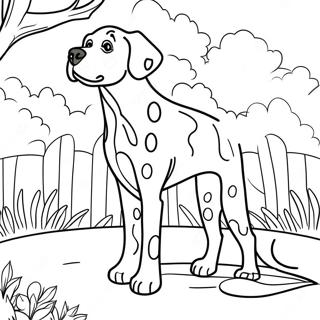 Page A Colorier Dalmatien Tachete Dans Un Parc 14089-11674