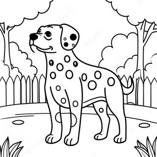 Page A Colorier Dalmatien Tachete Dans Un Parc 14089-11675