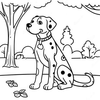 Page A Colorier Dalmatien Tachete Dans Un Parc 14089-11676