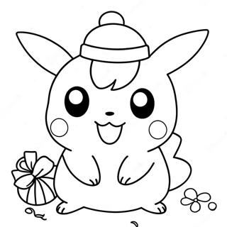 Pikachu De Noël Pages À Colorier