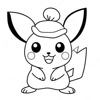 Pikachu Avec Un Chapeau De Noel A Colorier 14139-11713