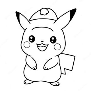 Pikachu Avec Un Chapeau De Noel A Colorier 14139-11715