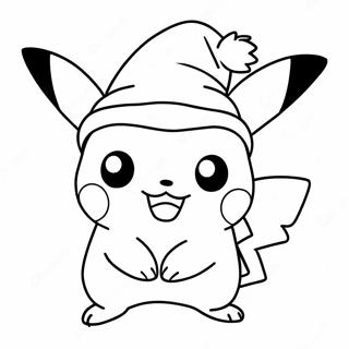 Pikachu Avec Un Chapeau De Noel A Colorier 14139-11716