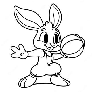 Lola Bunny Jouant Au Basket A Colorier 14210-11764