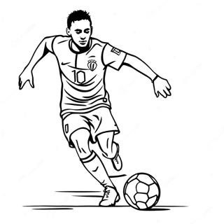 Page A Colorier Neymar Dribblant Un Ballon De Football 1442-1153