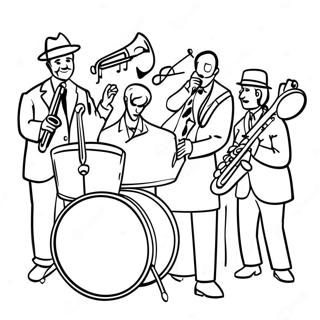 Page A Colorier Dun Groupe De Jazz Colore 14590-12065