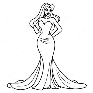 Page A Colorier De Jessica Rabbit En Robe Glamour 14620-12089