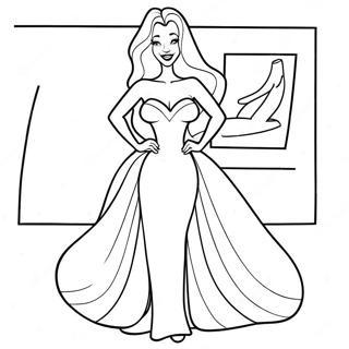 Page A Colorier De Jessica Rabbit En Robe Glamour 14620-12090