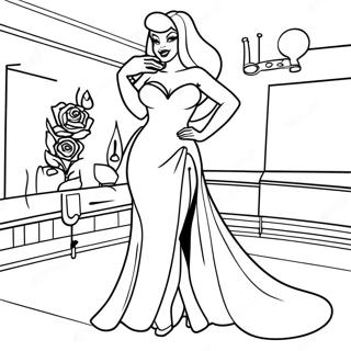 Page A Colorier De Jessica Rabbit En Robe Glamour 14620-12092