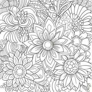 Page A Colorier Motifs Floraux Retro 1462-1169