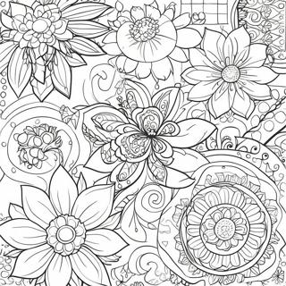 Page A Colorier Motifs Floraux Retro 1462-1170