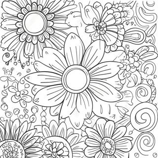 Page A Colorier Motifs Floraux Retro 1462-1171