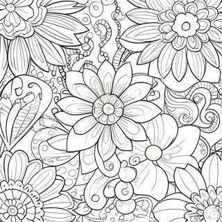 Page A Colorier Motifs Floraux Retro 1462-1172