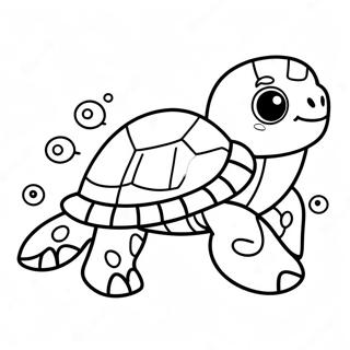 Page A Colorier De Mignonne Petite Tortue De Mer 14640-12105