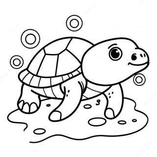 Page A Colorier De Mignonne Petite Tortue De Mer 14640-12106