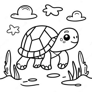 Page A Colorier De Mignonne Petite Tortue De Mer 14640-12107