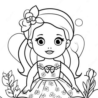 Page A Colorier Jolie Barbie Chelsea En Robe A Fleurs 14700-12153