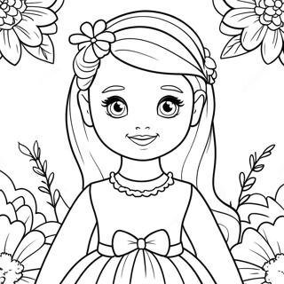 Page A Colorier Jolie Barbie Chelsea En Robe A Fleurs 14700-12156