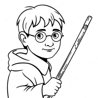 Page A Colorier Harry Potter Avec Sa Baguette 14810-12243