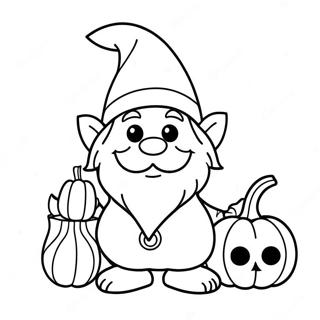 Page A Colorier Gnome Dhalloween Amusant Avec Citrouille 14830-12258