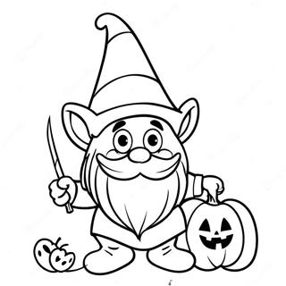 Page A Colorier Gnome Dhalloween Amusant Avec Citrouille 14830-12259